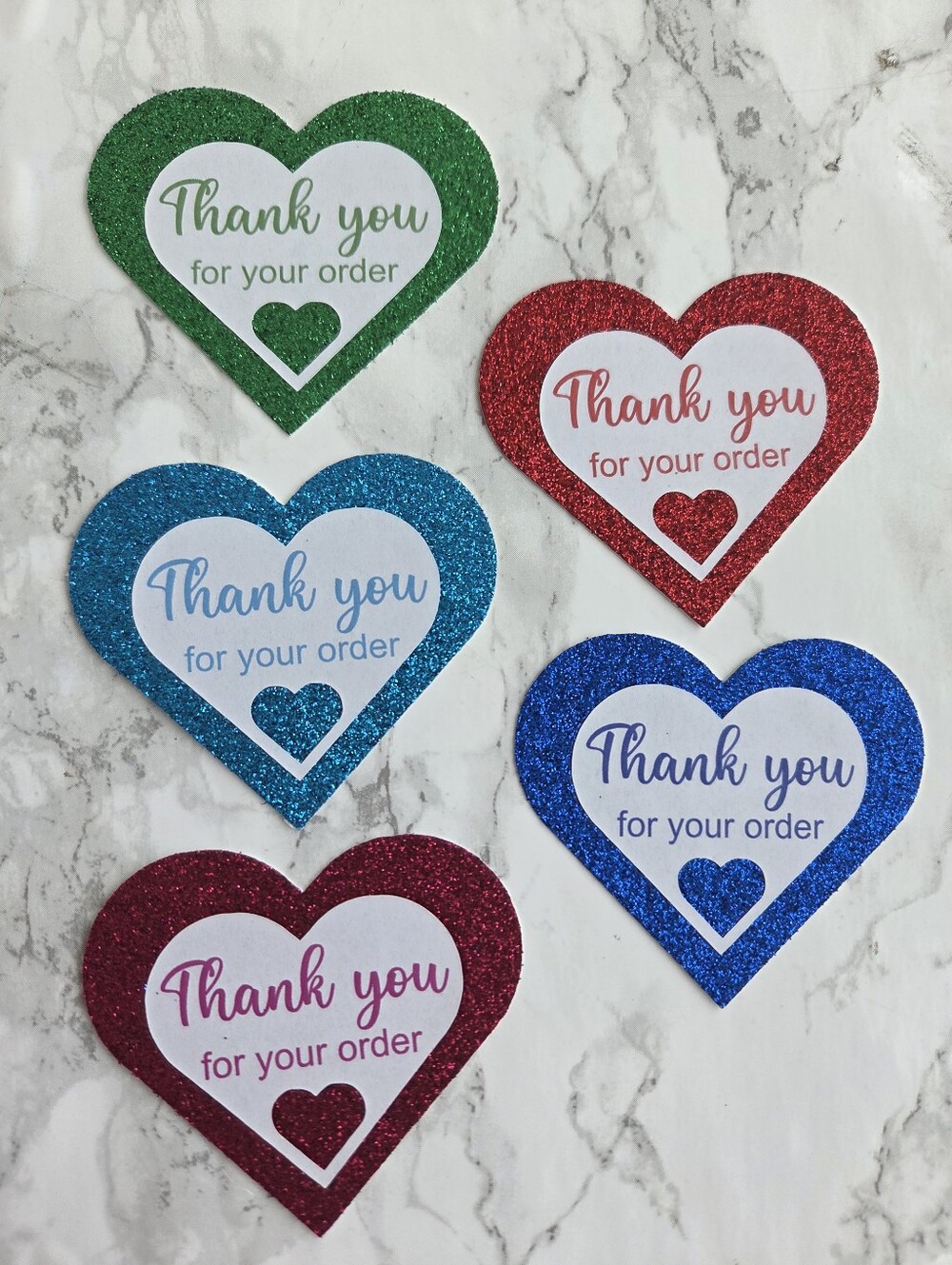 Heart Glitter Thank You Cards 40